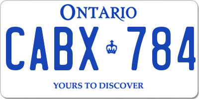 ON license plate CABX784