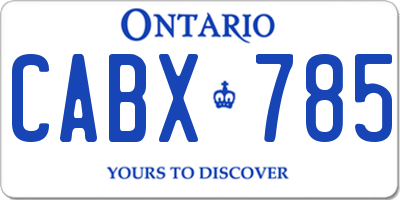 ON license plate CABX785