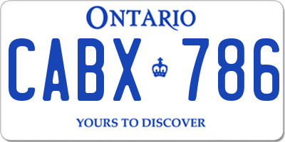 ON license plate CABX786