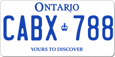 ON license plate CABX788