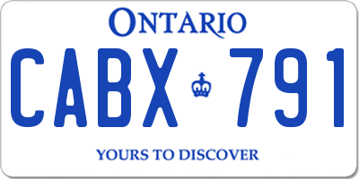 ON license plate CABX791