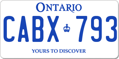 ON license plate CABX793