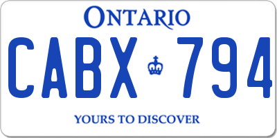 ON license plate CABX794