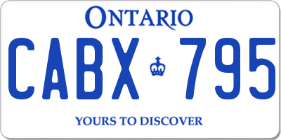 ON license plate CABX795