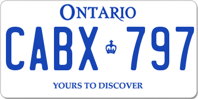 ON license plate CABX797