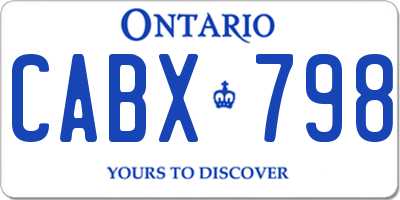 ON license plate CABX798