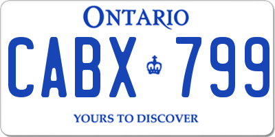 ON license plate CABX799