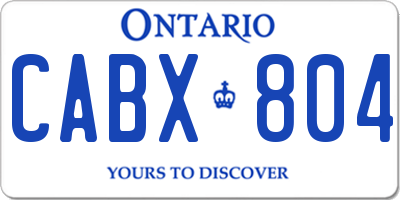 ON license plate CABX804