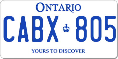 ON license plate CABX805