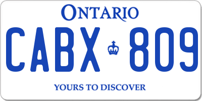 ON license plate CABX809