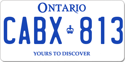 ON license plate CABX813