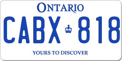 ON license plate CABX818