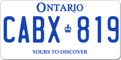 ON license plate CABX819