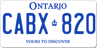 ON license plate CABX820