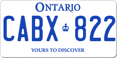 ON license plate CABX822