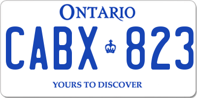 ON license plate CABX823