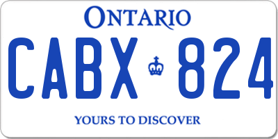 ON license plate CABX824