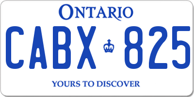 ON license plate CABX825