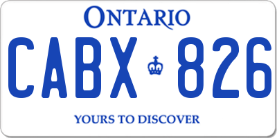 ON license plate CABX826