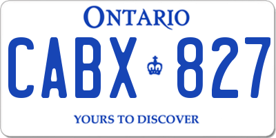 ON license plate CABX827