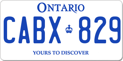 ON license plate CABX829