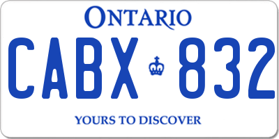 ON license plate CABX832