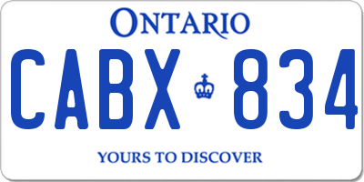 ON license plate CABX834