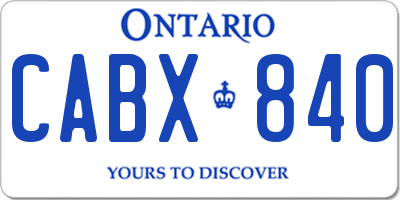 ON license plate CABX840