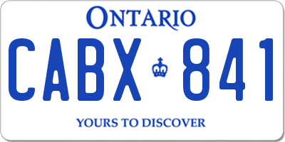 ON license plate CABX841