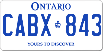 ON license plate CABX843