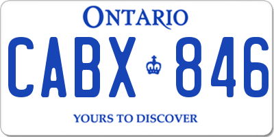 ON license plate CABX846