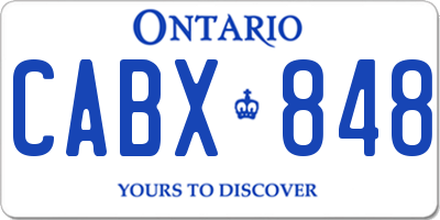 ON license plate CABX848