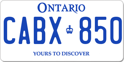 ON license plate CABX850