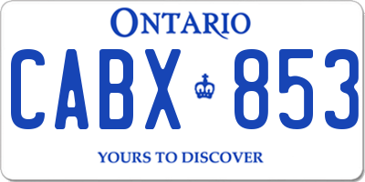 ON license plate CABX853