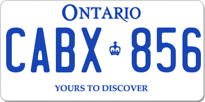 ON license plate CABX856