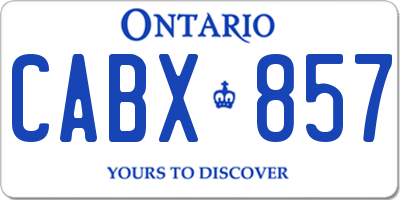 ON license plate CABX857