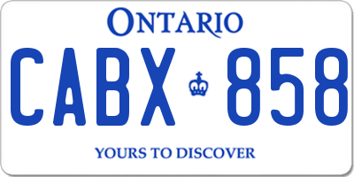 ON license plate CABX858