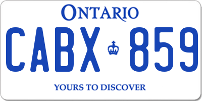 ON license plate CABX859