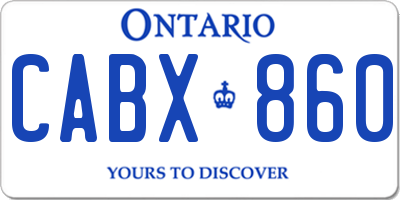 ON license plate CABX860