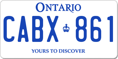 ON license plate CABX861