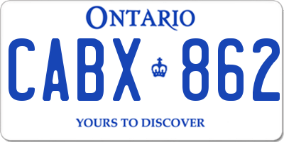 ON license plate CABX862