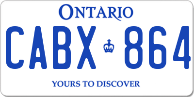 ON license plate CABX864