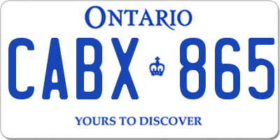 ON license plate CABX865