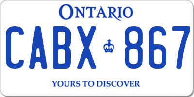 ON license plate CABX867