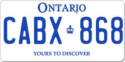 ON license plate CABX868