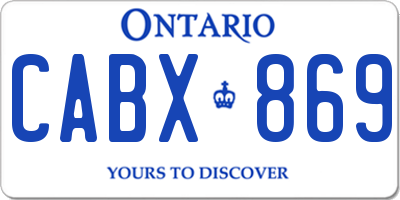 ON license plate CABX869