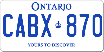 ON license plate CABX870