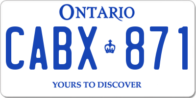 ON license plate CABX871