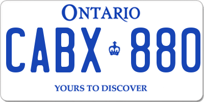 ON license plate CABX880