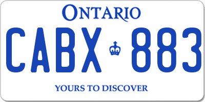 ON license plate CABX883